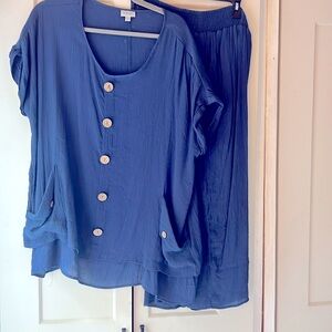 Avenue navy blue pant and top set 18w  SALE